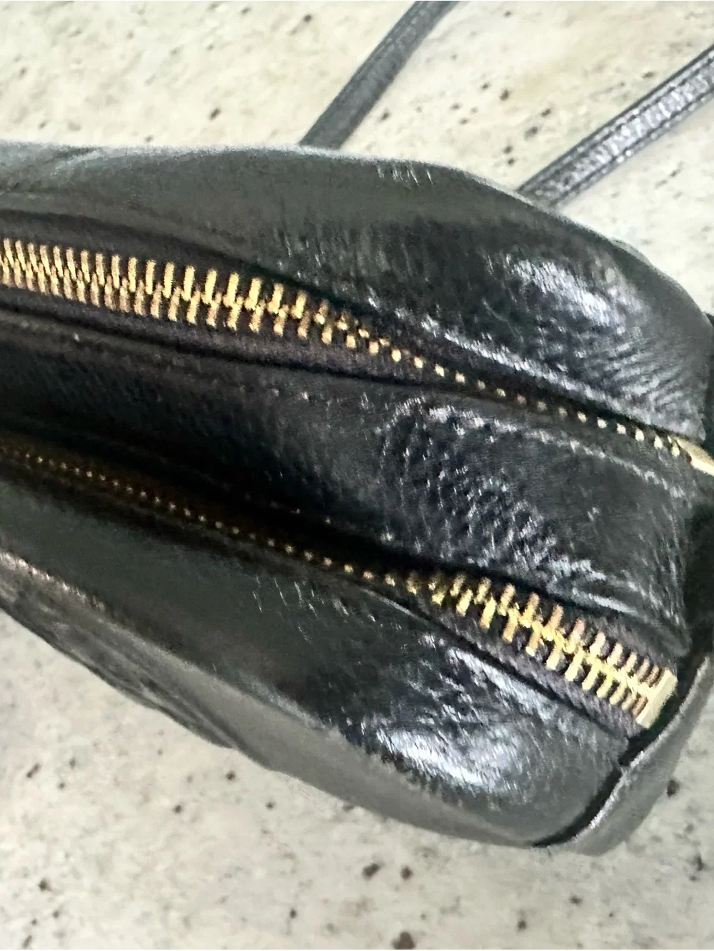 Tory Burch Black Pebbled Leather Camera Bag/Crossbody - w/ 2 straps, no rubbing